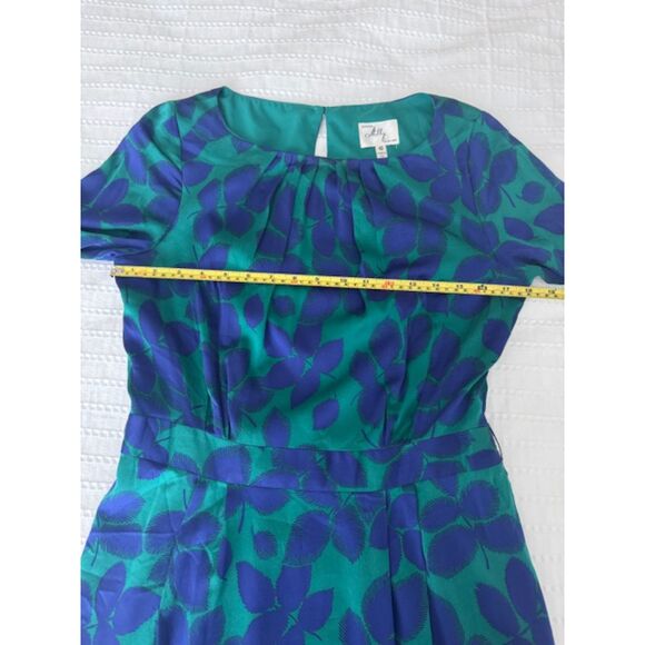 Milly of New York Silk Clemie long sleeve Floral Leaf print dress, size 10 - Picture 9 of 9